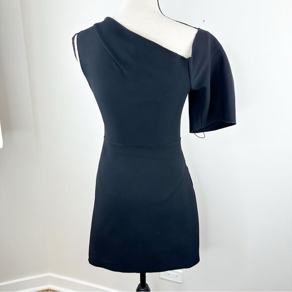 NWT Acler Juniper One-shoulder Crepe Mini Formal Cocktail Dress Black Womens 4 - Picture 15 of 15
